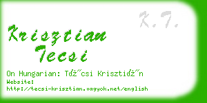 krisztian tecsi business card